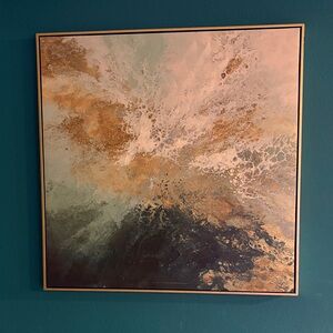 Abstract Gold and Blue Home Art Painting
